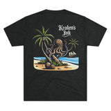 Kraken's Ink Coconut Palm Unisex Tri-Blend Crew Tee