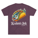Kraken's Ink Taco Fish Unisex Tri-Blend Crew Tee