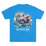 Kraken's Ink Watercolor Unisex Tri-Blend Crew Tee