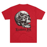 Kraken's Ink Skull Hatch Unisex Tri-Blend Crew Tee