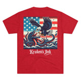 Kraken's Ink Eagle Fight Unisex Tri-Blend Crew Tee