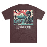 Kraken's Ink Ancient Japan Unisex Tri-Blend Crew Tee