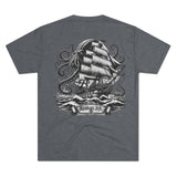 Kraken's Ink Sail the Seas Unisex Tri-Blend Crew Tee