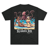 Kraken's Ink Bikini Time Unisex Tri-Blend Crew Tee