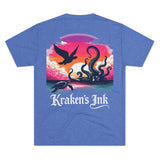 Kraken's Ink Sunset Unisex Tri-Blend Crew Tee