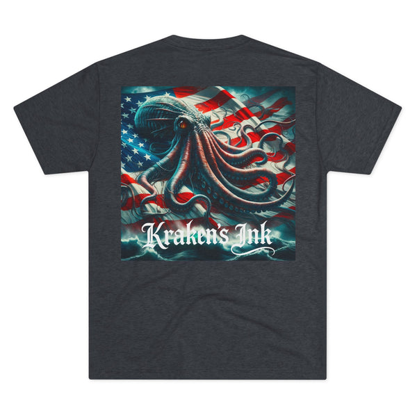 Kraken's Ink Stars and Stripes Unisex Tri-Blend Crew Tee