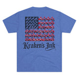 Kraken's Ink Murica Flag Unisex Tri-Blend Crew Tee