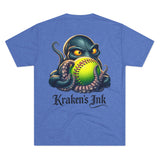 Kraken's Ink Softball Grip Unisex Tri-Blend Crew Tee