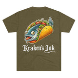 Kraken's Ink Taco Fish Unisex Tri-Blend Crew Tee