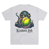 Kraken's Ink Softball Grip Unisex Tri-Blend Crew Tee