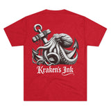 Kraken's Ink Fallen Anchor Unisex Tri-Blend Tee