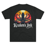Kraken's Ink Sunset Shadow Unisex Tri-Blend Crew Tee