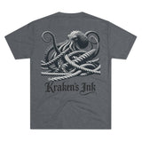 Kraken's Ink Rope Tangle Unisex Tri-Blend Crew Tee