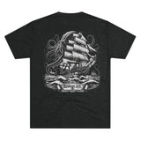 Kraken's Ink Sail the Seas Unisex Tri-Blend Crew Tee