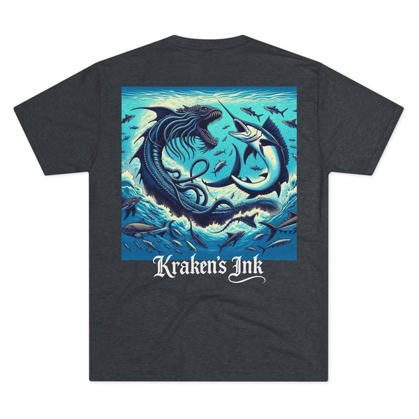 Kraken's Ink Marlin Tangle Tri-Blend Crew Tee