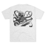 Kraken's Ink Boat Attack Unisex Tri-Blend Crew Tee