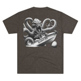 Kraken's Ink Boat Attack Unisex Tri-Blend Crew Tee