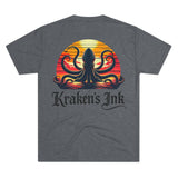 Kraken's Ink Sunset Shadow Unisex Tri-Blend Crew Tee
