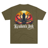 Kraken's Ink Sunset Shadow Unisex Tri-Blend Crew Tee