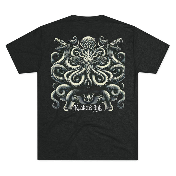 Kraken's Ink Dragon Swirl Unisex Tri-Blend Crew Tee