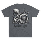 Kraken's Ink Ship Wheel Unisex Tri-Blend Crew Tee