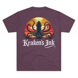 Kraken's Ink Sunset Shadow Unisex Tri-Blend Crew Tee