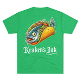 Kraken's Ink Taco Fish Unisex Tri-Blend Crew Tee