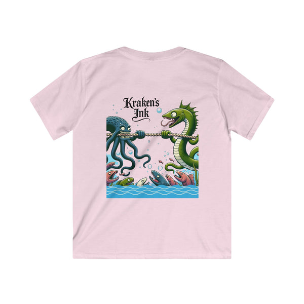 Kraken's Ink Tug O War Unisex Kids Softstyle Tee