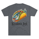 Kraken's Ink Taco Fish Unisex Tri-Blend Crew Tee
