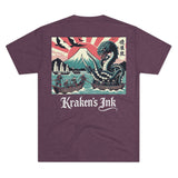 Kraken's Ink Ancient Japan Unisex Tri-Blend Crew Tee