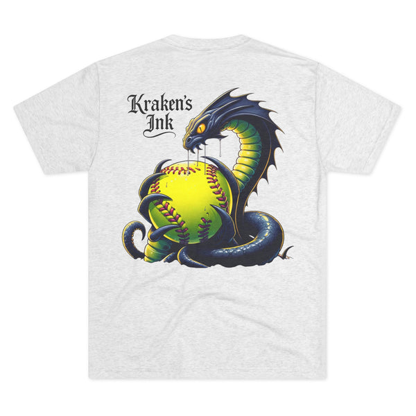 Kraken's Ink Softball Unisex Tri-Blend Crew Tee