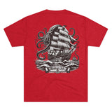 Kraken's Ink Sail the Seas Unisex Tri-Blend Crew Tee