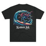 Kraken's Ink Surf Style Unisex Tri-Blend Crew Tee