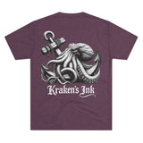 Kraken's Ink Fallen Anchor Unisex Tri-Blend Tee