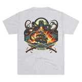 Kraken's Ink Ship Under Fire Unisex Tri-Blend Crew Tee