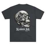 Kraken's Ink Skull Hatch Unisex Tri-Blend Crew Tee