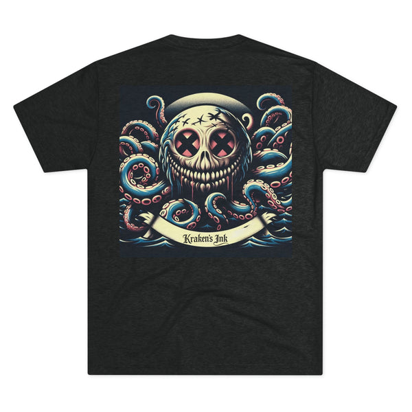 Kraken's Ink Evil Smiley Unisex Tri-Blend Crew Tee