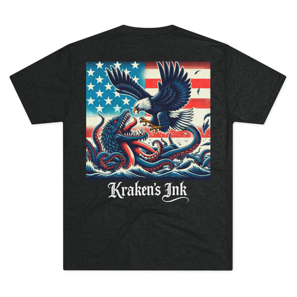Kraken's Ink Eagle Fight Unisex Tri-Blend Crew Tee