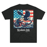 Kraken's Ink Eagle Fight Unisex Tri-Blend Crew Tee