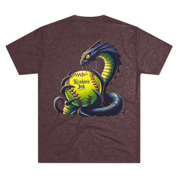 Kraken's Ink Softball Unisex Tri-Blend Crew Tee