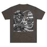 Kraken's Ink Skull Pirate Unisex Tri-Blend Crew Tee