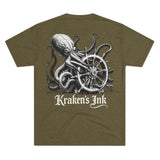 Kraken's Ink Ship Wheel Unisex Tri-Blend Crew Tee