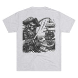 Kraken's Ink Skull Pirate Unisex Tri-Blend Crew Tee