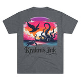 Kraken's Ink Sunset Unisex Tri-Blend Crew Tee