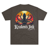 Kraken's Ink Sunset Shadow Unisex Tri-Blend Crew Tee