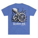 Kraken's Ink Ship Wheel Unisex Tri-Blend Crew Tee