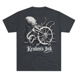 Kraken's Ink Ship Wheel Unisex Tri-Blend Crew Tee