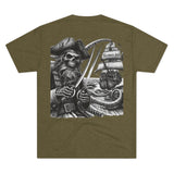 Kraken's Ink Skull Pirate Unisex Tri-Blend Crew Tee