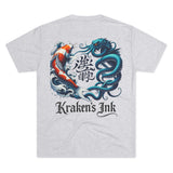 Kraken's Ink Koi Fish Unisex Tri-Blend Crew Tee