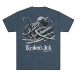 Kraken's Ink Rope Tangle Unisex Tri-Blend Crew Tee